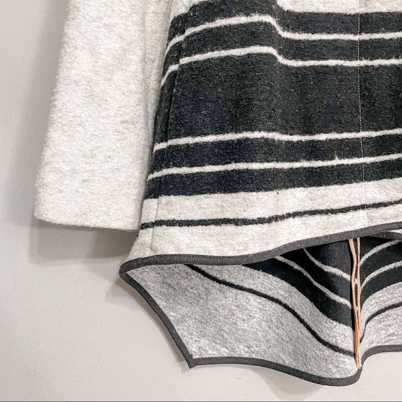 Anthropologie ELEVENSES Asymmetrical long Jacket/Coat LARGE Ardsley striped - Picture 2 of 11